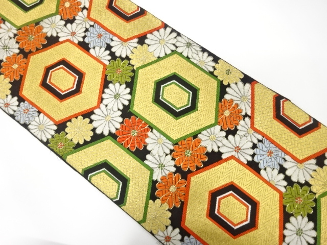 JAPANESE KIMONO / ANTIQUE FUKURO OBI / SILK / WOVEN KIKKO